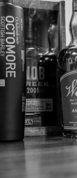 Musings+by+the+Glass+-+Autumn+Whiskey+Primer+-+Black+and+White+Whiskey+Bottles